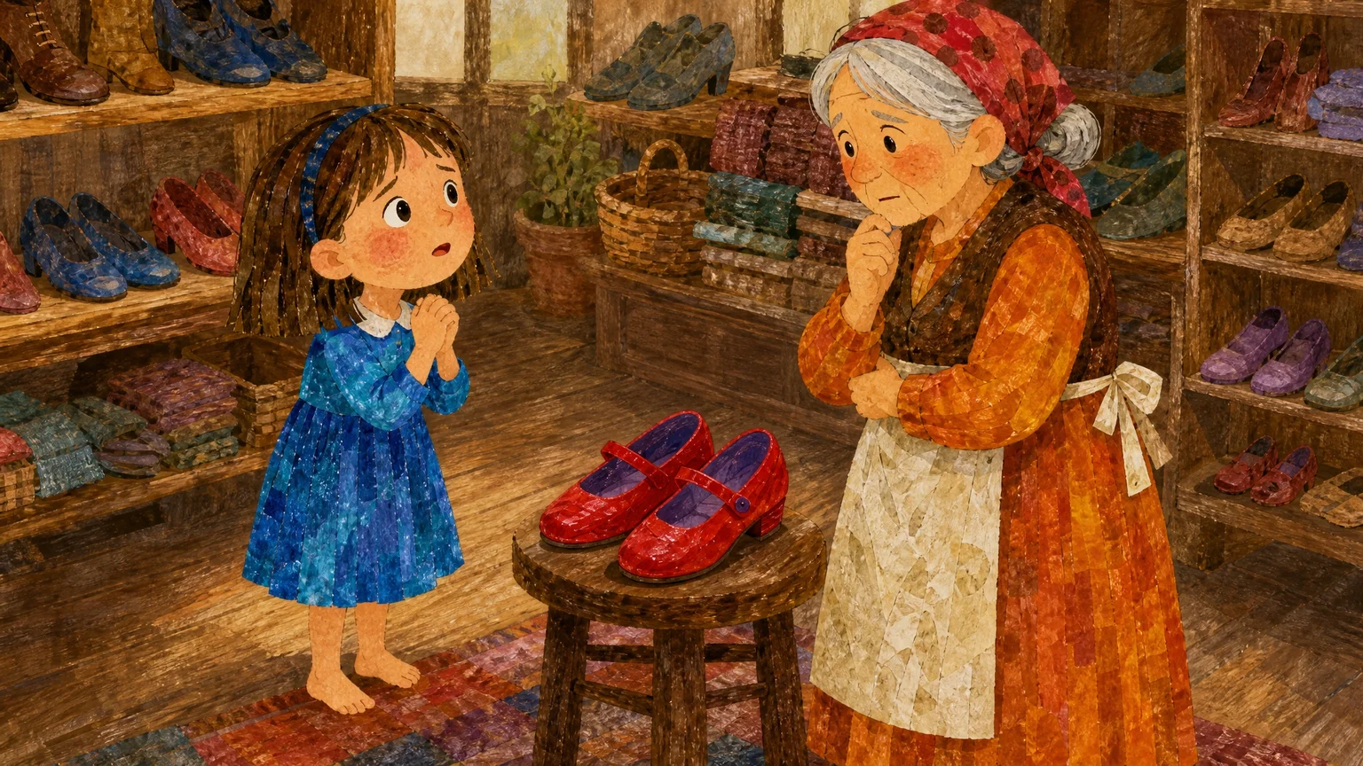 빨간 구두 그림책 삽화